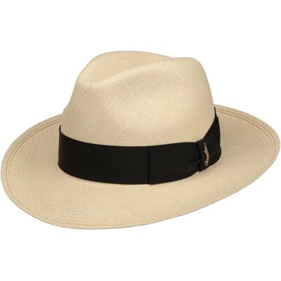 Chapeau en Paille Big Brim Fedora by Borsalino nature-noir 58 cm Chapeau en Paille Big Brim Fedora by Borsalino nature-noir 58 cm