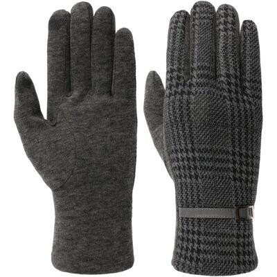 Gants avec Doigts Houndstooth by Lipodo gris L Gants avec Doigts Houndstooth by Lipodo gris L