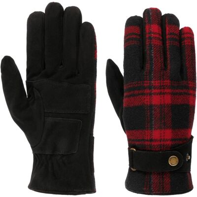 Gants Goat Suede Woolen Check by Stetson noir-rouge 9 1/2 HS Gants Goat Suede Woolen Check by Stetson noir-rouge 9 1/2 HS