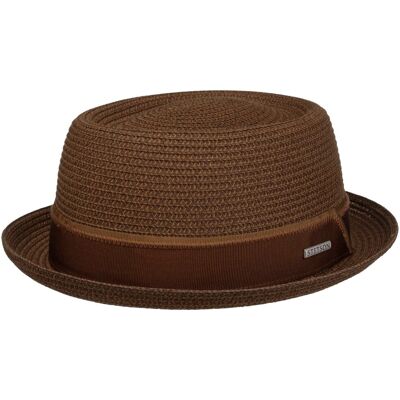 Chapeau en Paille Ruviano Pork Pie by Stetson marron foncé XXL (62-63 cm) Chapeau en Paille Ruviano Pork Pie by Stetson marron foncé XXL (62-63 cm)