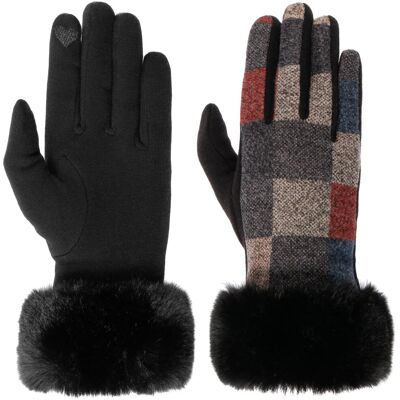 Gants pour Femme Colour Checks Touch by Lipodo multicolore L Gants pour Femme Colour Checks Touch by Lipodo multicolore L