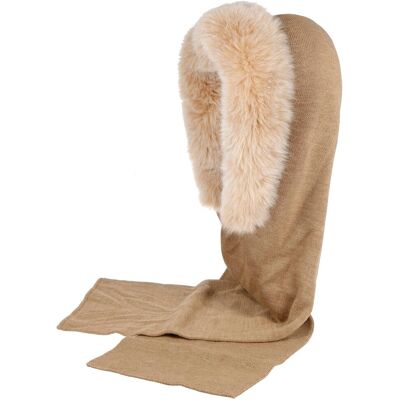 Écharpe avec Capuchon Uni Merino by Gebeana beige One Size Écharpe avec Capuchon Uni Merino by Gebeana beige One Size