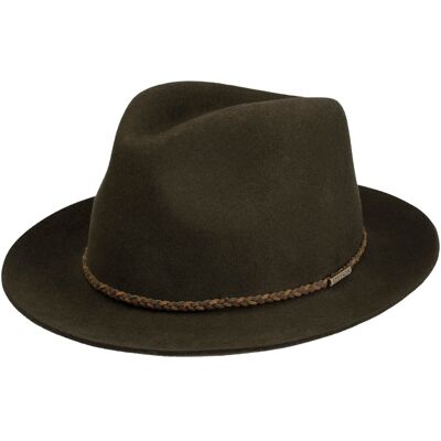 Chapeau en Laine Willmount Fedora by Stetson olive M (56-57 cm) Chapeau en Laine Willmount Fedora by Stetson olive M (56-57 cm)