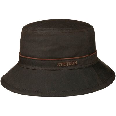 Chapeau Avasun Waxed Cotton Bucket by Stetson marron foncé S (54-55 cm) Chapeau Avasun Waxed Cotton Bucket by Stetson marron foncé S (54-55 cm)