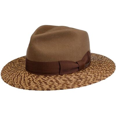 Chapeau en Laine avec Bord en Paille by Stetson marron-beige L (58-59 cm) Chapeau en Laine avec Bord en Paille by Stetson marron-beige L (58-59 cm)