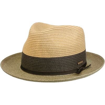Chapeau en Paille Dovito Fedora Toyo by Stetson nature-vert XXL (62-63 cm) Chapeau en Paille Dovito Fedora Toyo by Stetson nature-vert XXL (62-63 cm)
