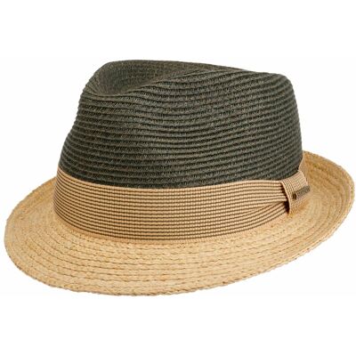 Chapeau de Raphia Twotone Toyo Trilby by Stetson olive foncé XXL (62-63 cm) Chapeau de Raphia Twotone Toyo Trilby by Stetson olive foncé XXL (62-63 cm)