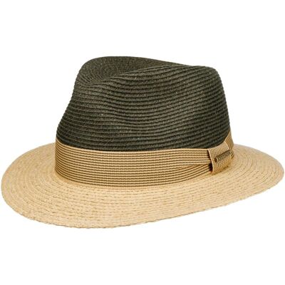 Chapeau de Raphia Twotone Traveller by Stetson olive foncé S (54-55 cm) Chapeau de Raphia Twotone Traveller by Stetson olive foncé S (54-55 cm)