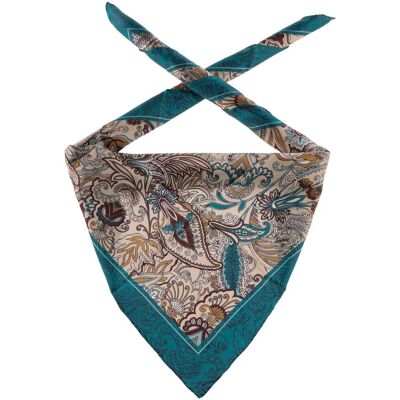 Foulard en Soie Hoc by Christine Headwear beige-bleu One Size Foulard en Soie Hoc by Christine Headwear beige-bleu One Size