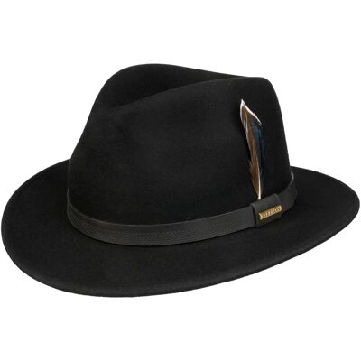 Chapeau en Laine Boynton Traveller by Stetson noir S (54-55 cm) Chapeau en Laine Boynton Traveller by Stetson noir S (54-55 cm)