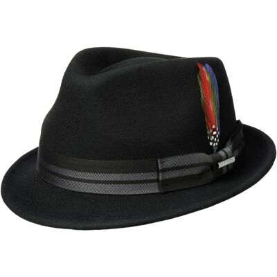 Chapeau en Laine Etowah Trilby by Stetson noir M (56-57 cm) Chapeau en Laine Etowah Trilby by Stetson noir M (56-57 cm)