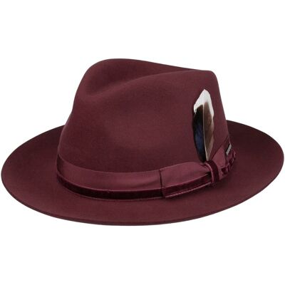 Chapeau en Laine Grayson Fedora by Stetson bordeaux XL (60-61 cm) Chapeau en Laine Grayson Fedora by Stetson bordeaux XL (60-61 cm)