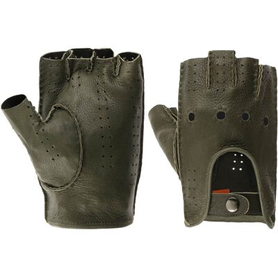 Gants sans Doigts en Cuir Calviro by Caridei olive 9 HS Gants sans Doigts en Cuir Calviro by Caridei olive 9 HS