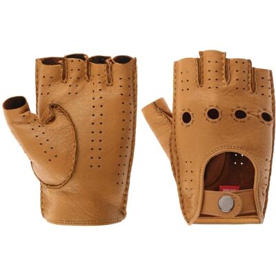 Gants sans Doigts en Cuir Calviro by Caridei châtain 9 1/2 HS Gants sans Doigts en Cuir Calviro by Caridei châtain 9 1/2 HS