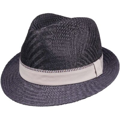 Chapeau en Paille Revik Trilby by bugatti bleu foncé M (56-57 cm) Chapeau en Paille Revik Trilby by bugatti bleu foncé M (56-57 cm)