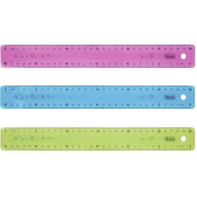 Idena, Règle, Lineal PP flexibel 30cm 3fach sortiert (30 cm, Matières plastiques) Idena, Règle, Lineal PP flexibel 30cm 3fach sortiert (30 cm, Matières plastiques)