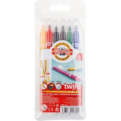 Koh-i-Noor, Marqueur, Zwillingsmarker 6 Farben (6x) Koh-i-Noor, Marqueur, Zwillingsmarker 6 Farben (6x)