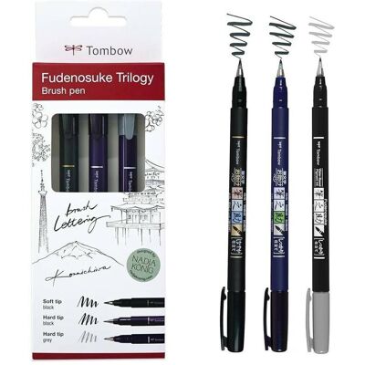 Tombow, Marqueur, Fudenosuke Triology Set (3x) Tombow, Marqueur, Fudenosuke Triology Set (3x)