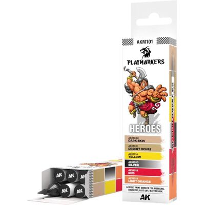 AK Interactive, Marqueur, - Playmarker Set Heroes (6 Markers) (6x) AK Interactive, Marqueur, - Playmarker Set Heroes (6 Markers) (6x)