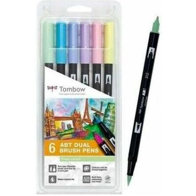 Tombow, Marqueur, Marqueur ABT Dual Brush 6C-4 Candy carton (6) (6x) Tombow, Marqueur, Marqueur ABT Dual Brush 6C-4 Candy carton (6) (6x)