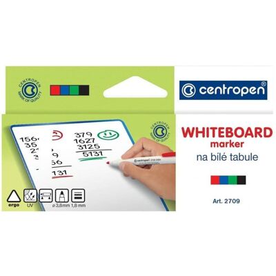 Centropen, Marqueur, Marker 2709, schwarz, rot, blau, grün, 4stk, 1.8mm, abwischbar, Preis pro Stück (4x) Centropen, Marqueur, Marker 2709, schwarz, rot, blau, grün, 4stk, 1.8mm, abwischbar, Preis pro Stück (4x)