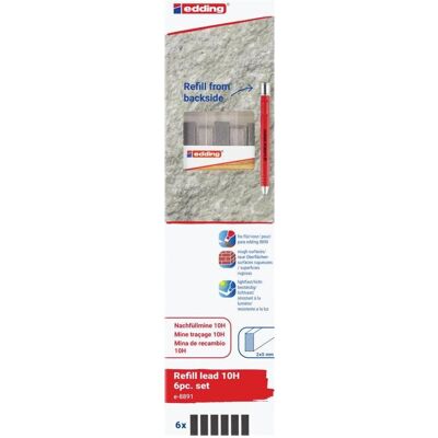 Edding, Marqueur, Mine pour crayon de charpentier 8891 H10 (6x) Edding, Marqueur, Mine pour crayon de charpentier 8891 H10 (6x)