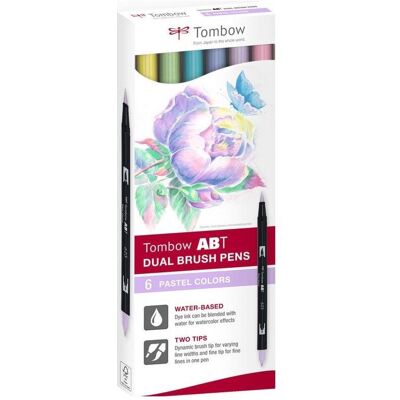 Tombow, Marqueur, Marqueur ABT Dual Brush 6C-2 Pastel carton (6) (6x) Tombow, Marqueur, Marqueur ABT Dual Brush 6C-2 Pastel carton (6) (6x)