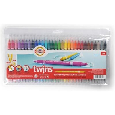 Koh-i-Noor, Marqueur, Marqueurs Twins, réversibles, 30 couleurs (238656) (30x) Koh-i-Noor, Marqueur, Marqueurs Twins, réversibles, 30 couleurs (238656) (30x)