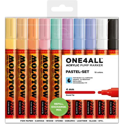 Molotow, Marqueur, Marqueurs acryliques Pastel Set de 10 (10x) Molotow, Marqueur, Marqueurs acryliques Pastel Set de 10 (10x)