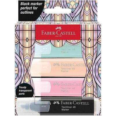 Faber-Castell, Marqueur, Textmarker Glassy Pastell. 4er Etui, sortiert (4x) Faber-Castell, Marqueur, Textmarker Glassy Pastell. 4er Etui, sortiert (4x)