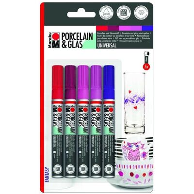 Marabu, Marqueur, Crayon de peinture pour porcelaine et verre (5x) Marabu, Marqueur, Crayon de peinture pour porcelaine et verre (5x)