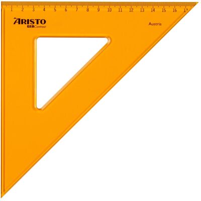 Aristo, Règle, Triangle plastique jaune transp. (25 cm, Matières plastiques) Aristo, Règle, Triangle plastique jaune transp. (25 cm, Matières plastiques)
