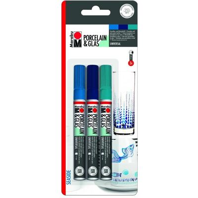 Marabu, Marqueur, Crayon de peinture pour porcelaine et verre (3x) Marabu, Marqueur, Crayon de peinture pour porcelaine et verre (3x)