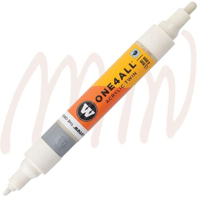Molotow, Marqueur, Marqueur pour Maquettes - One4All Twin - Acrylique Blanc Nature - 1,5/4mm - -229 - 15 cm (1x) Molotow, Marqueur, Marqueur pour Maquettes - One4All Twin - Acrylique Blanc Nature - 1,5/4mm - -229 - 15 cm (1x)