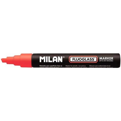 Milan, Marqueur, Blister with pack bevelled tip fluoglass 2 - 4mm, red (2x) Milan, Marqueur, Blister with pack bevelled tip fluoglass 2 - 4mm, red (2x)