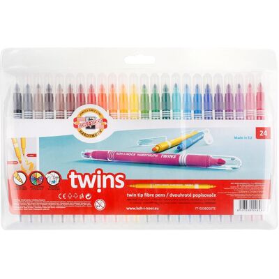 Koh-i-Noor, Marqueur, Marqueurs double face 24 couleurs (24x) Koh-i-Noor, Marqueur, Marqueurs double face 24 couleurs (24x)