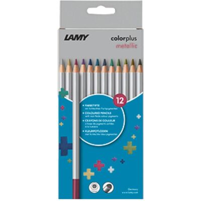 Lamy, Écriture + dessin, 12 crayons de couleur colorplus metallic, couleurs assorties (12x) Lamy, Écriture + dessin, 12 crayons de couleur colorplus metallic, couleurs assorties (12x)
