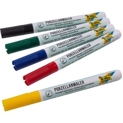 Folia, Marqueur, Peintre sur porcelaine, set de 5 (5x) Folia, Marqueur, Peintre sur porcelaine, set de 5 (5x)