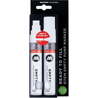 Molotow, Marqueur, Empty Pump Marker 611EM 15mm VE=2 pièces (2x) Molotow, Marqueur, Empty Pump Marker 611EM 15mm VE=2 pièces (2x)