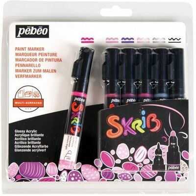 Pebeo, Marqueur, Skrib Paint Marker Acrylique Set 6 Marqueurs Dragees (6x) Pebeo, Marqueur, Skrib Paint Marker Acrylique Set 6 Marqueurs Dragees (6x)