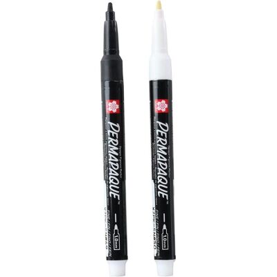 Sakura, Marqueur, Permapaque Fine Set, Schwarz und Weiss (2x) Sakura, Marqueur, Permapaque Fine Set, Schwarz und Weiss (2x)