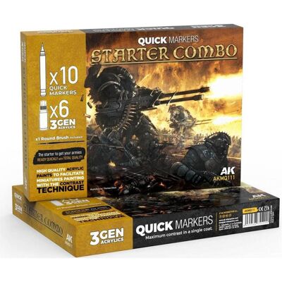 AK Interactive, Marqueur, Starter Combo Quick Markers + 3gen Set AK Interactive, Marqueur, Starter Combo Quick Markers + 3gen Set