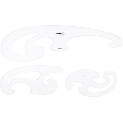 Aristo, Règle, Jeu de règles pour courbes Burmester (35 cm, Matières plastiques) Aristo, Règle, Jeu de règles pour courbes Burmester (35 cm, Matières plastiques)
