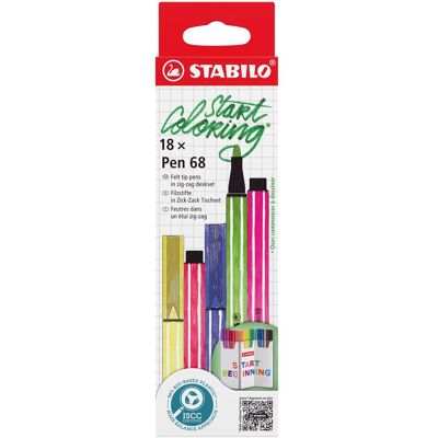 Ensemble de feutres STABILO Pen 68 - Couleurs variées - 12 pcs Ensemble de feutres STABILO Pen 68 - Couleurs variées - 12 pcs