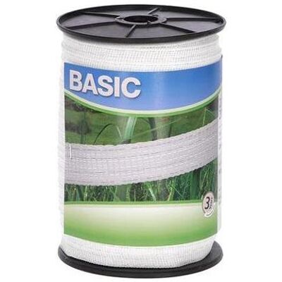 Corral Fencing tape Basic 200 m, 20 mm, white, 4 x 0,16 Niro, Filament 3D, Blanc Corral Fencing tape Basic 200 m, 20 mm, white, 4 x 0,16 Niro, Filament 3D, Blanc