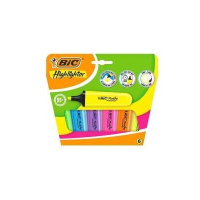 Bic, Marqueur, Flache Neon-Textmarker-Mischung, 6 Stück (6x) Bic, Marqueur, Flache Neon-Textmarker-Mischung, 6 Stück (6x)