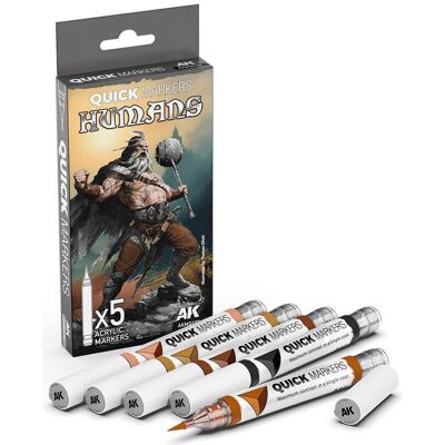 AK Interactive, Marqueur, Humans Quick Markers Set AK Interactive, Marqueur, Humans Quick Markers Set