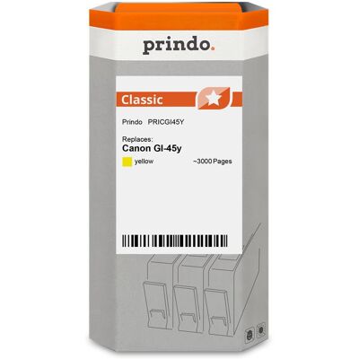Prindo, Cartouche d'impression, compatible avec Canon GI-45y (Y) Prindo, Cartouche d'impression, compatible avec Canon GI-45y (Y)