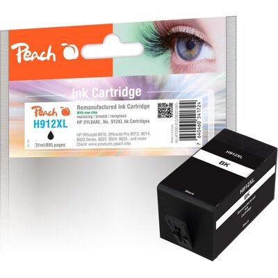 Peach, Cartouche d'impression, Tintenpatrone schwarz HC kompatibel zu HP No. 912XL BK, 3YL84AE Peach, Cartouche d'impression, Tintenpatrone schwarz HC kompatibel zu HP No. 912XL BK, 3YL84AE