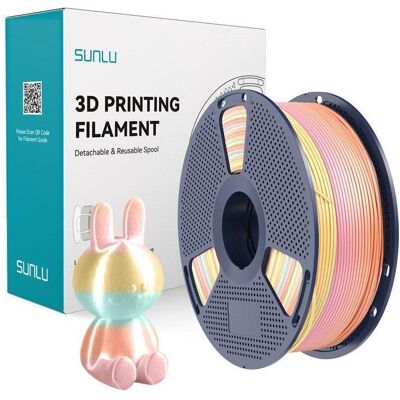 Sunlu PLA+ Seidenfilament (Regenbogen) 05 (PLA+ LECTURE, 1.75 mm, 1000 g), Filament 3D, Multicolore Sunlu PLA+ Seidenfilament (Regenbogen) 05 (PLA+ LECTURE, 1.75 mm, 1000 g), Filament 3D, Multicolore